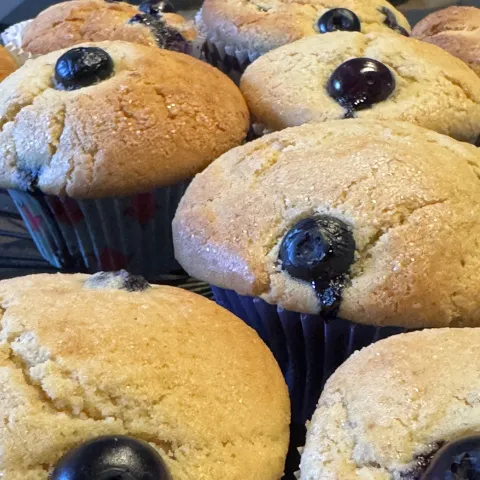 Blauwe bessen Muffin detail