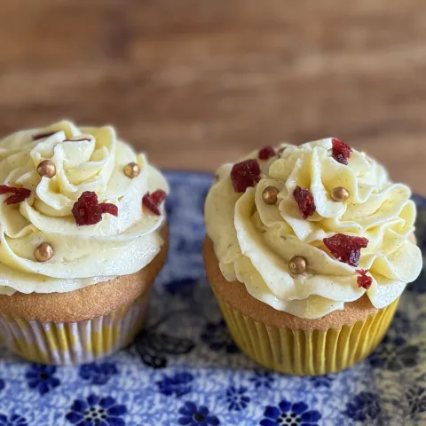 Cranberry witte chocolade sinasappel Cupcake groep