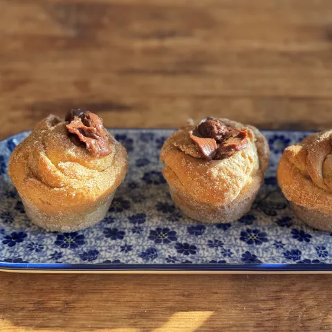 Chocolade gevulde brioche Muffin groep