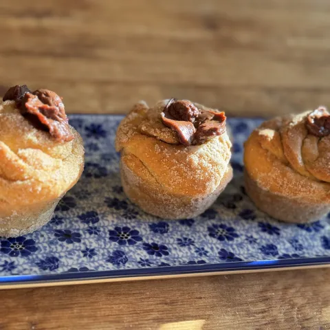 Chocolade gevulde brioche Muffin detail2